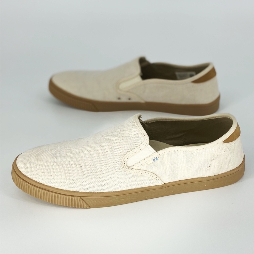 Toms Canvas Men’s Slip On Size 12 Cream NWOB